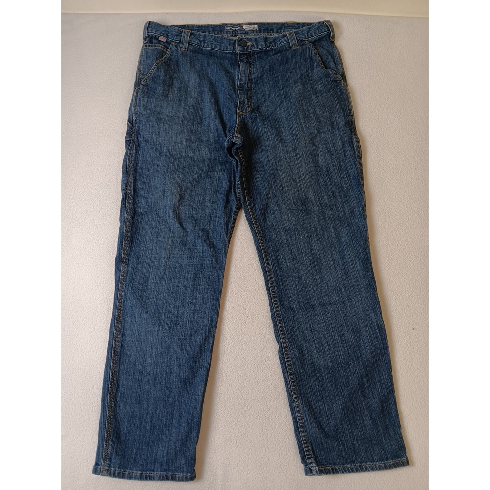 Carhartt FR Relaxed Fit‎ Flame Resistant Denim Jeans 38x32 Blue BD4433-FRM CAT 2